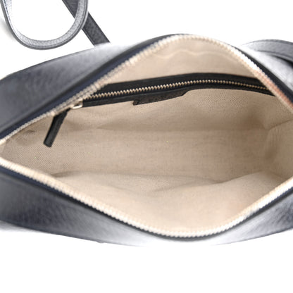 Gucci GG Supreme Monogram Textured Dollar Calfskin Small Horsebit 1955 Shoulder Bag Beige Blue 5 of 13