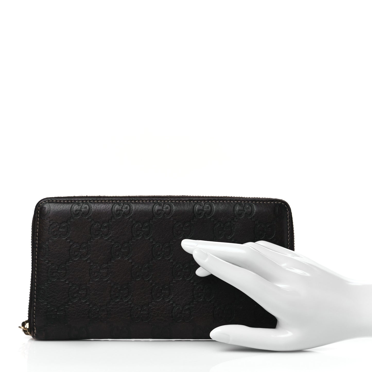 Guccissima Bamboo Tassel Zip Around Wallet Brown