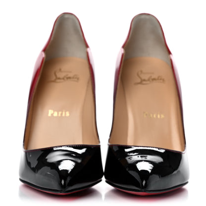 Christian Louboutin Patent Degrade Hot Chick 100 Pumps 37 Black Red 2 of 8