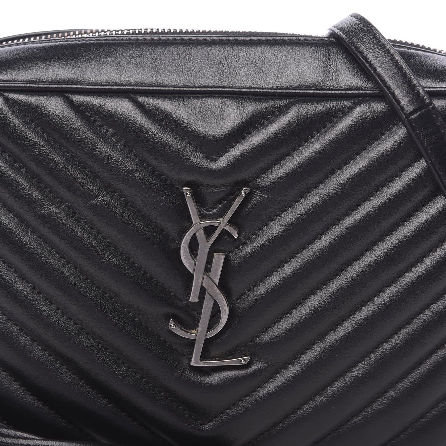 Calfskin Matelasse Monogram Lou Camera Bag Black