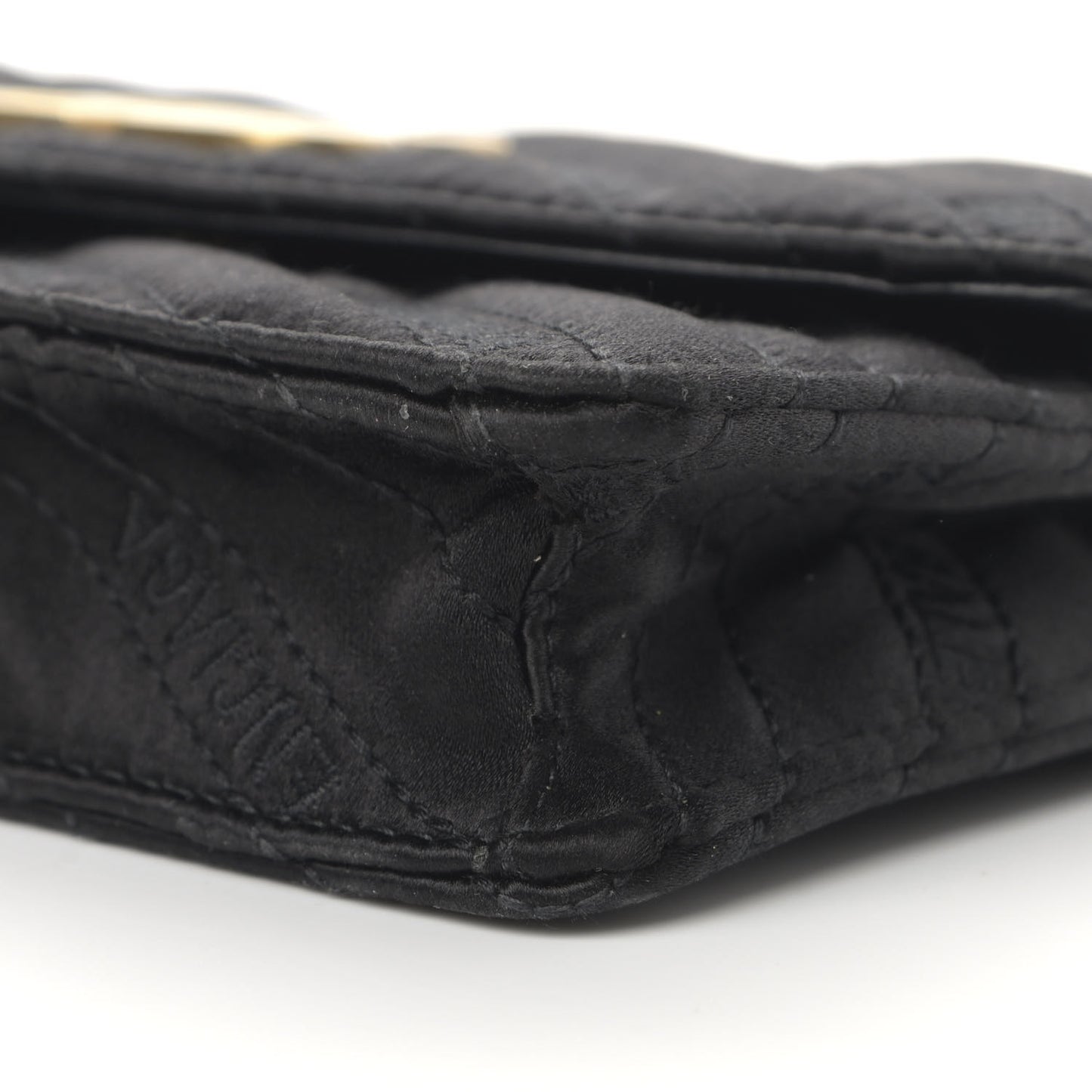 Satin Jacquard Logo Matelasse BB Wallet On Chain Black
