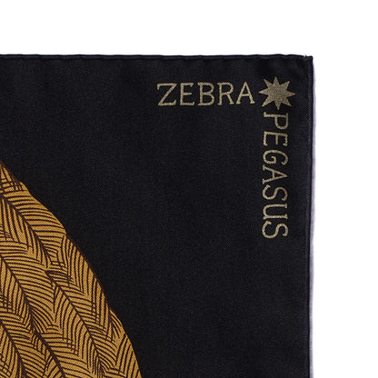 Hermes Silk Twill Zebra Pegasus Scarf 90 Noir Bronze Marron 4 of 6