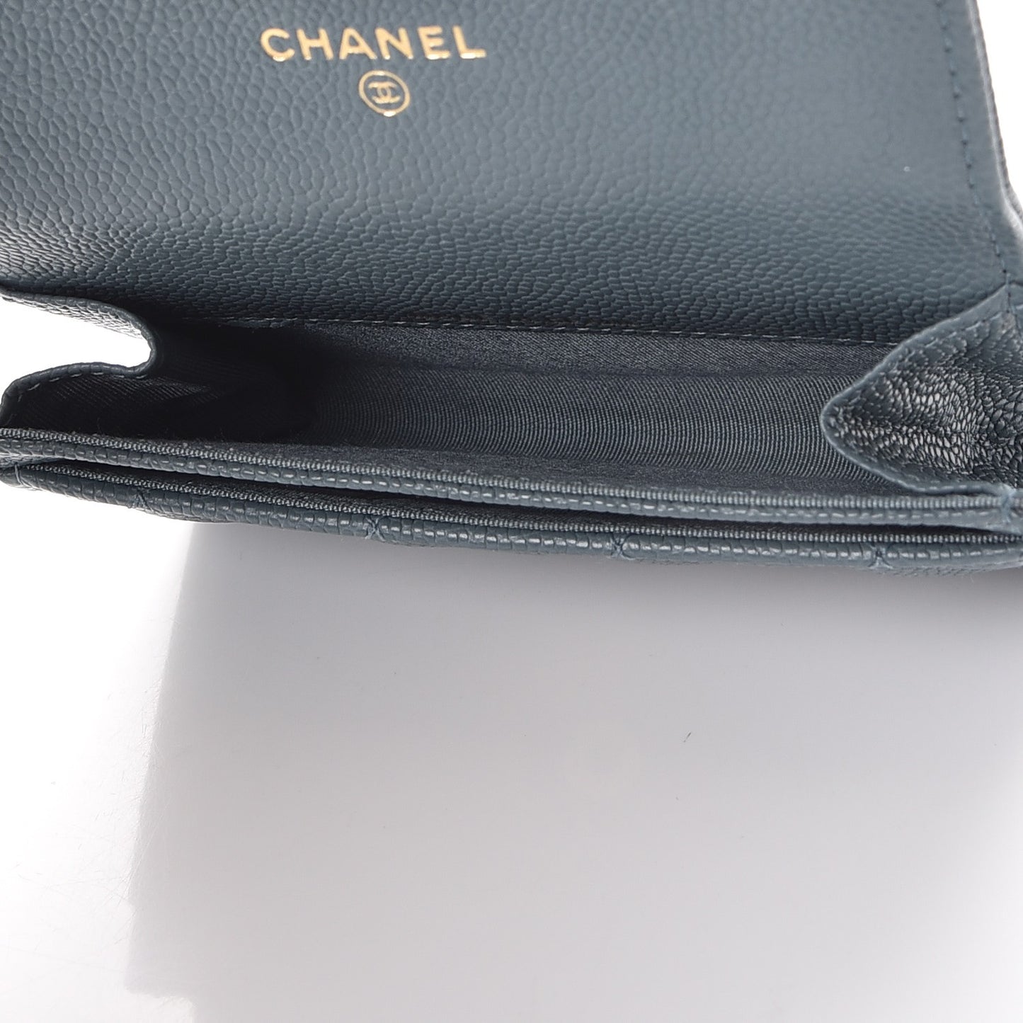 Caviar Quilted Boy Card Holder Wallet Blue