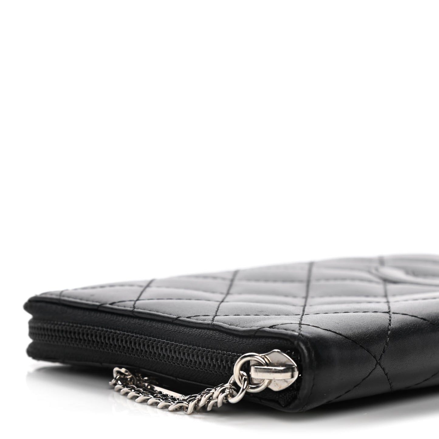 Calfskin Cambon Zip Around Organizer Wallet Black