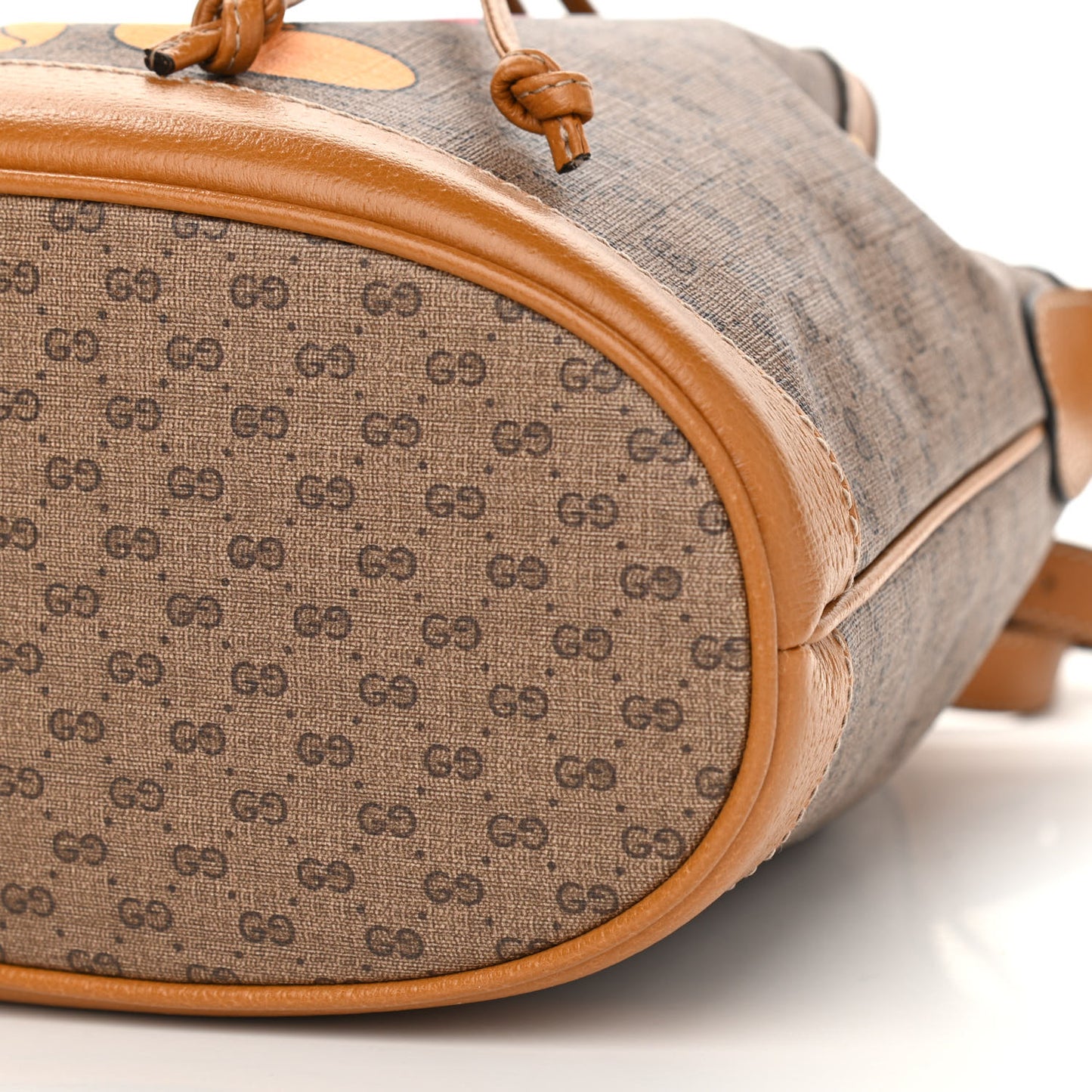 X DISNEY Mini Vintage GG Supreme Monogram Bucket Bag Beige Vintage Sun Oil