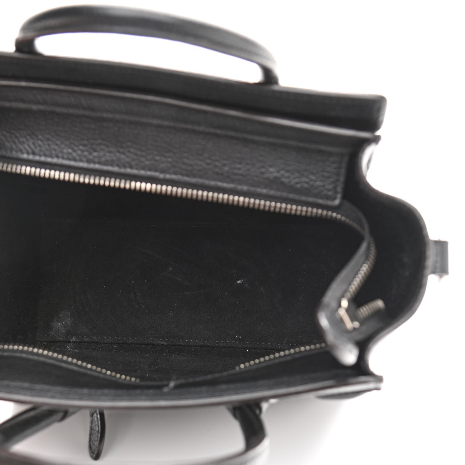 Celine Drummed Calfskin Nano Luggage Black 5 of 11