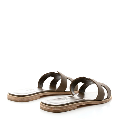Hermes Epsom Oran Sandals 38 Etoupe 4 of 9