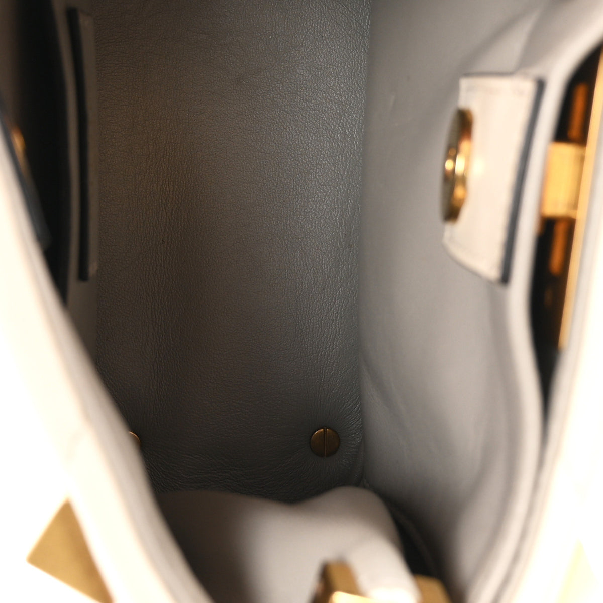 Valentino Garavani Nappa Mini Roman Stud The Handle Bag Ivory 5 of 9