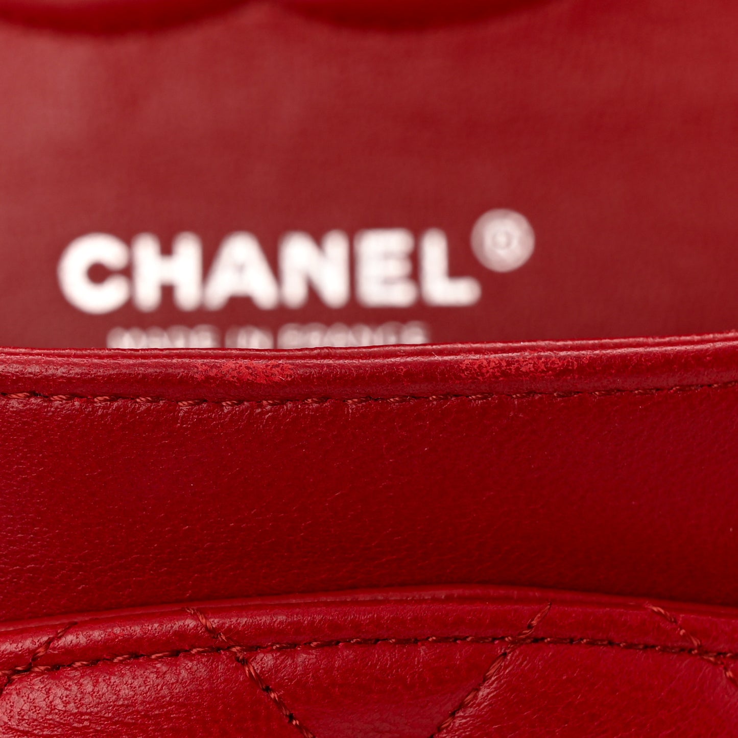 Lambskin Quilted Medium Double Flap Red