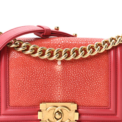 Chanel Galuchat Stingray Small Boy Flap Red 8 of 10