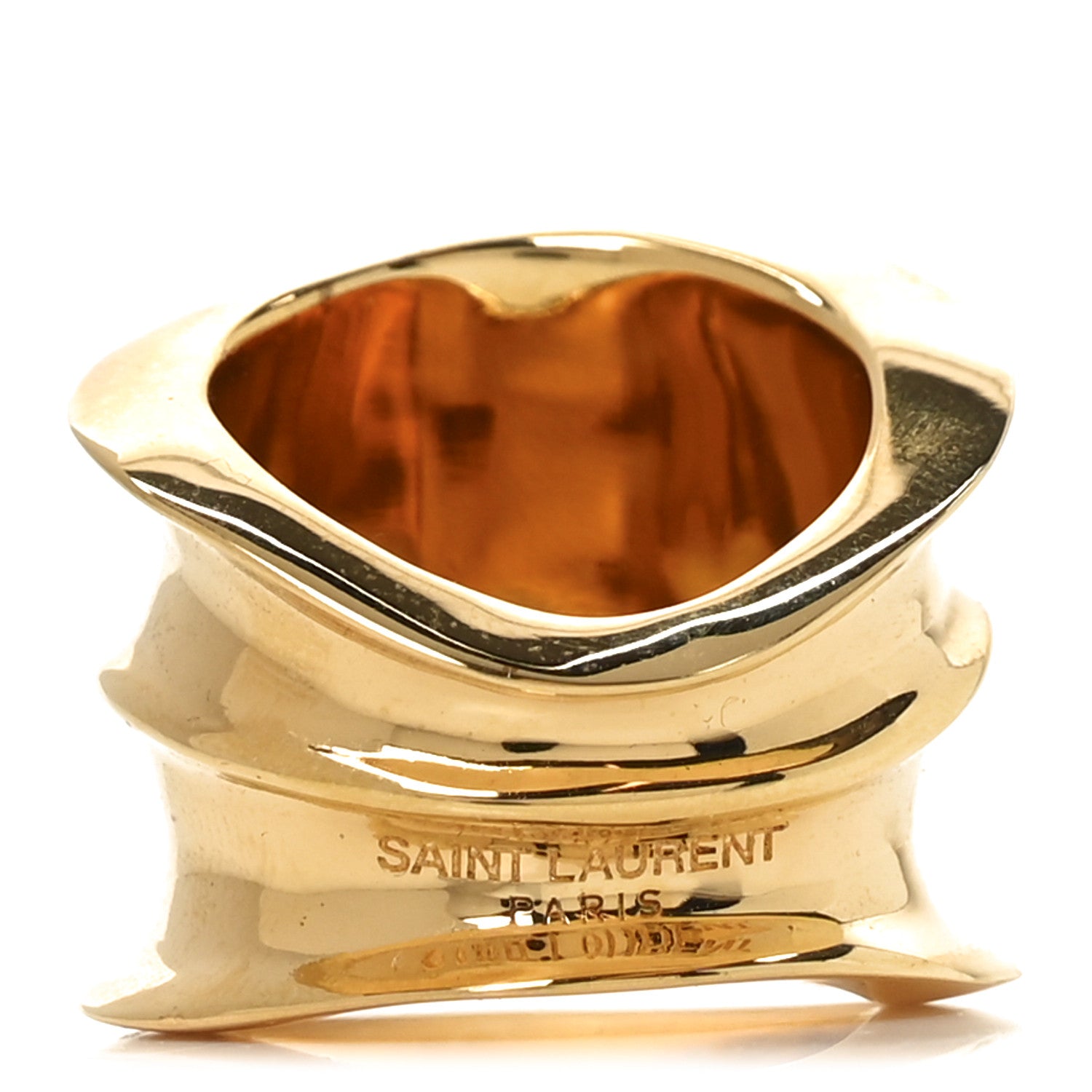 Saint Laurent Metal Organic Ring 54 7 Gold 3 of 6