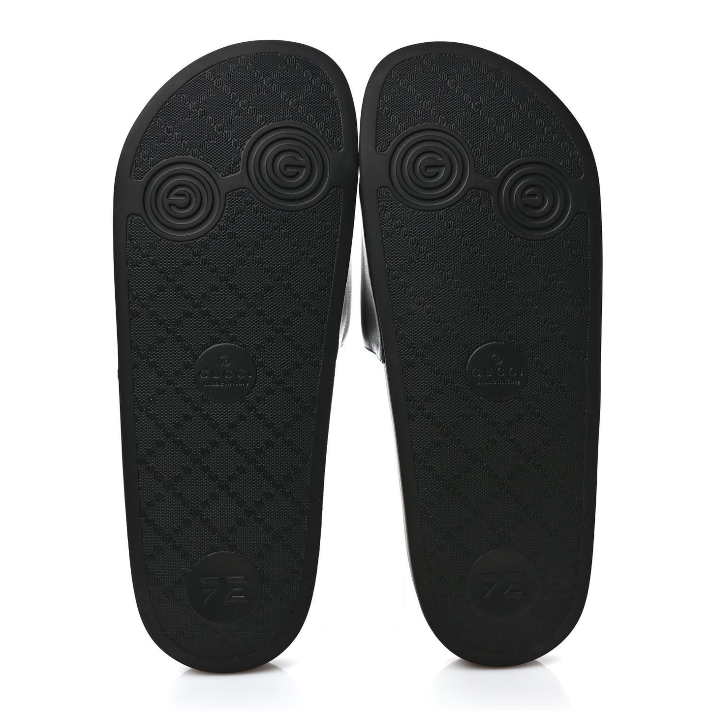 Nappa Miro Soft Calfskin Interlocking G Mens Slide Sandals 9 Black White