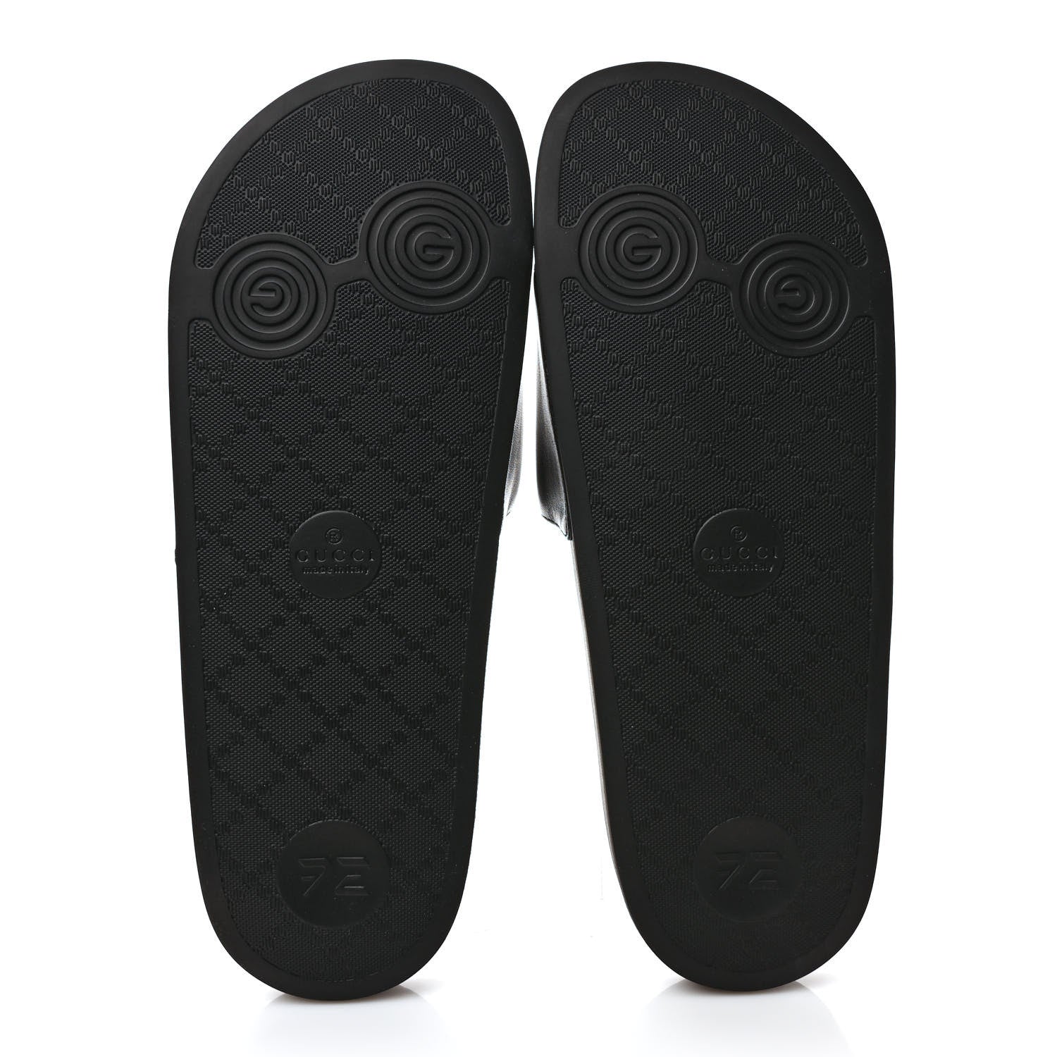 Gucci Nappa Miro Soft Calfskin Interlocking G Mens Slide Sandals 9 Black White 5 of 8