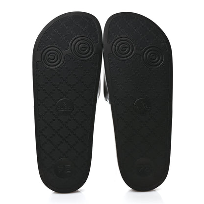 Gucci Nappa Miro Soft Calfskin Interlocking G Mens Slide Sandals 9 Black White 5 of 8