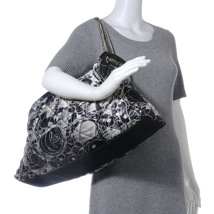 Chanel Satin Quilted Large Kaleidoscope Tote Black 2 of 8