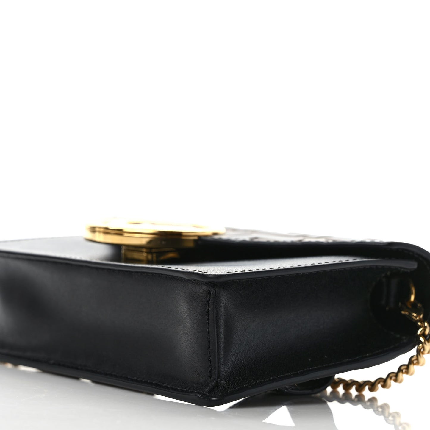 Vitello Liberty F is Fendi Bi-Color FF 1974 Embossed Envelope Belt Bag Maya Black