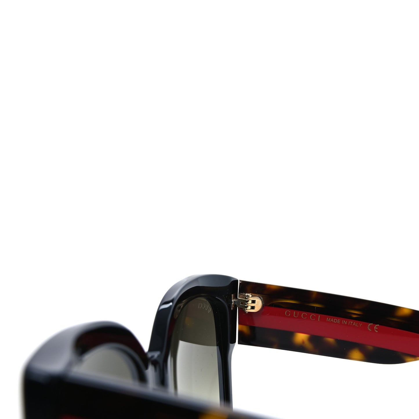 Acetate Square Frame Web Sunglasses GG0059S Black Tortoise