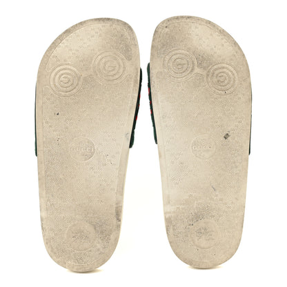 Gucci Velvet GG Monogram Slide Sandals 36 Green Red 6 of 17