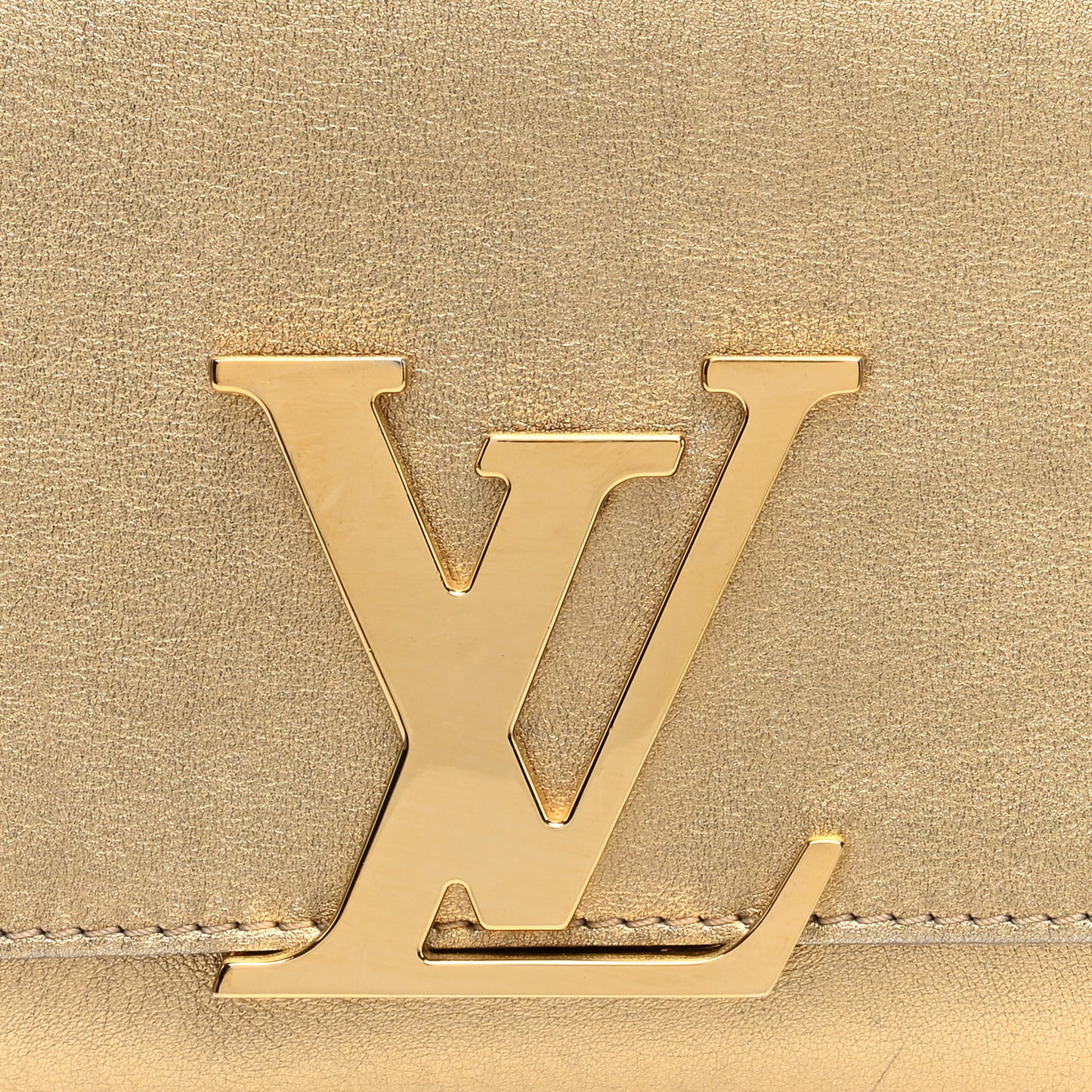 Metallic Calfskin Louise Clutch Gold