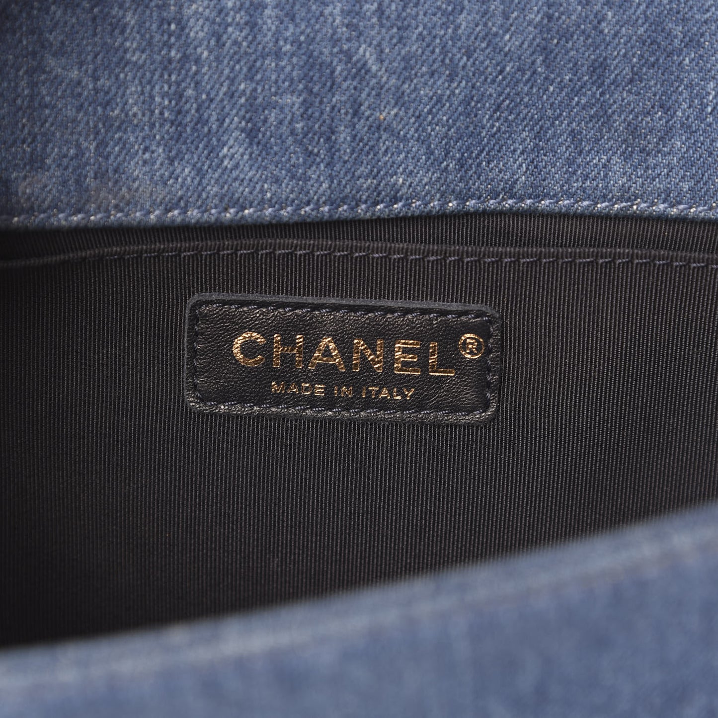 Denim Patchwork Medium Boy Flap Blue