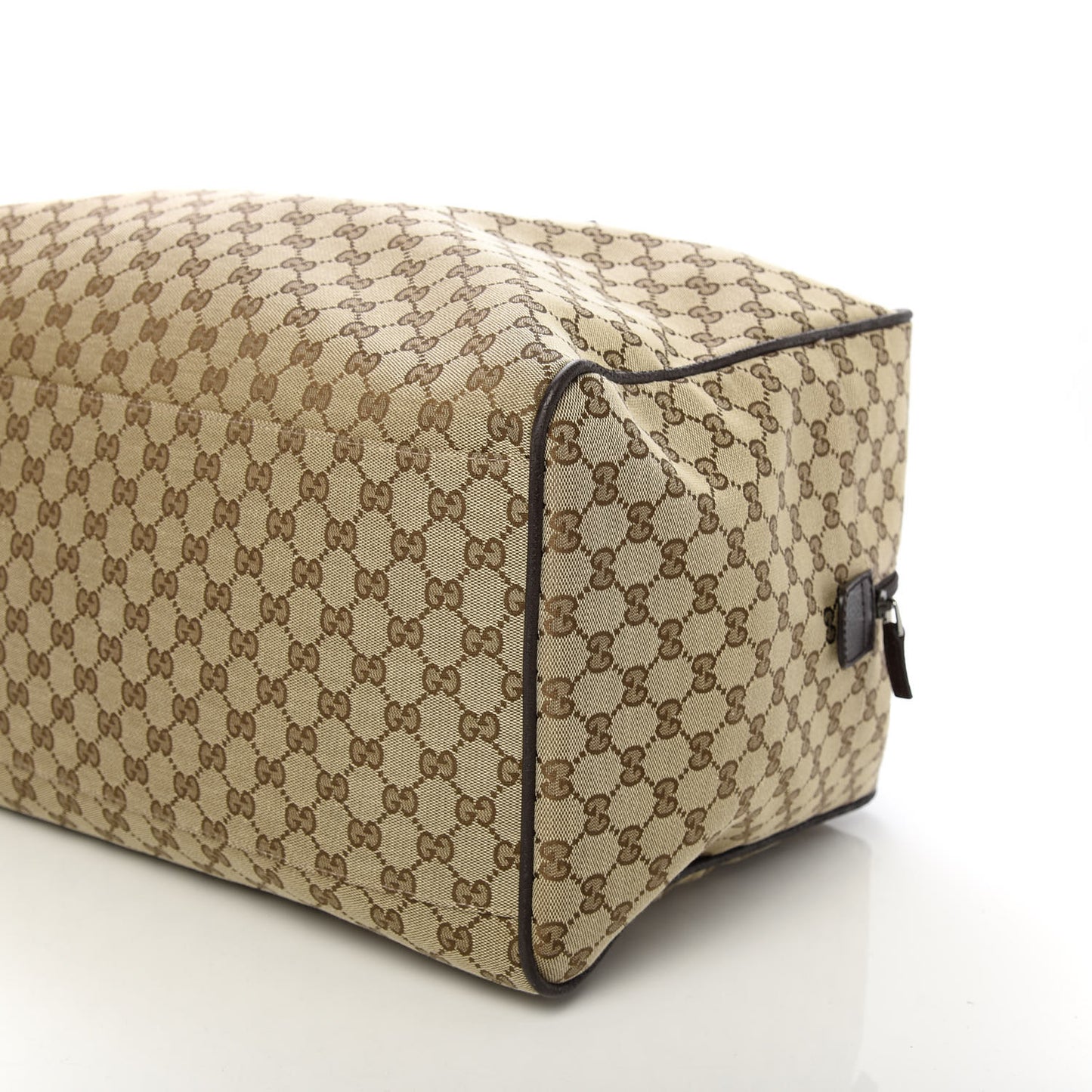 GG Monogram Web Large Collapsible Carry On Duffle Beige Brown