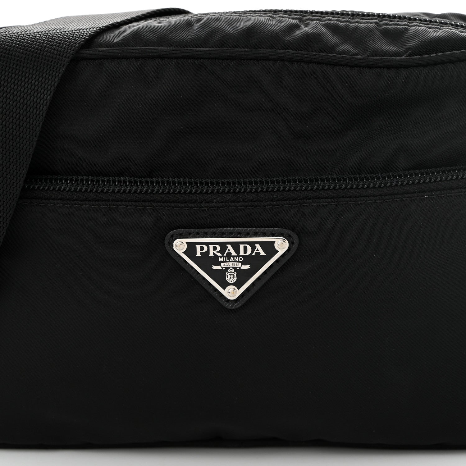 Prada Tessuto Nylon Triangle Shoulder Bag Black 8 of 10