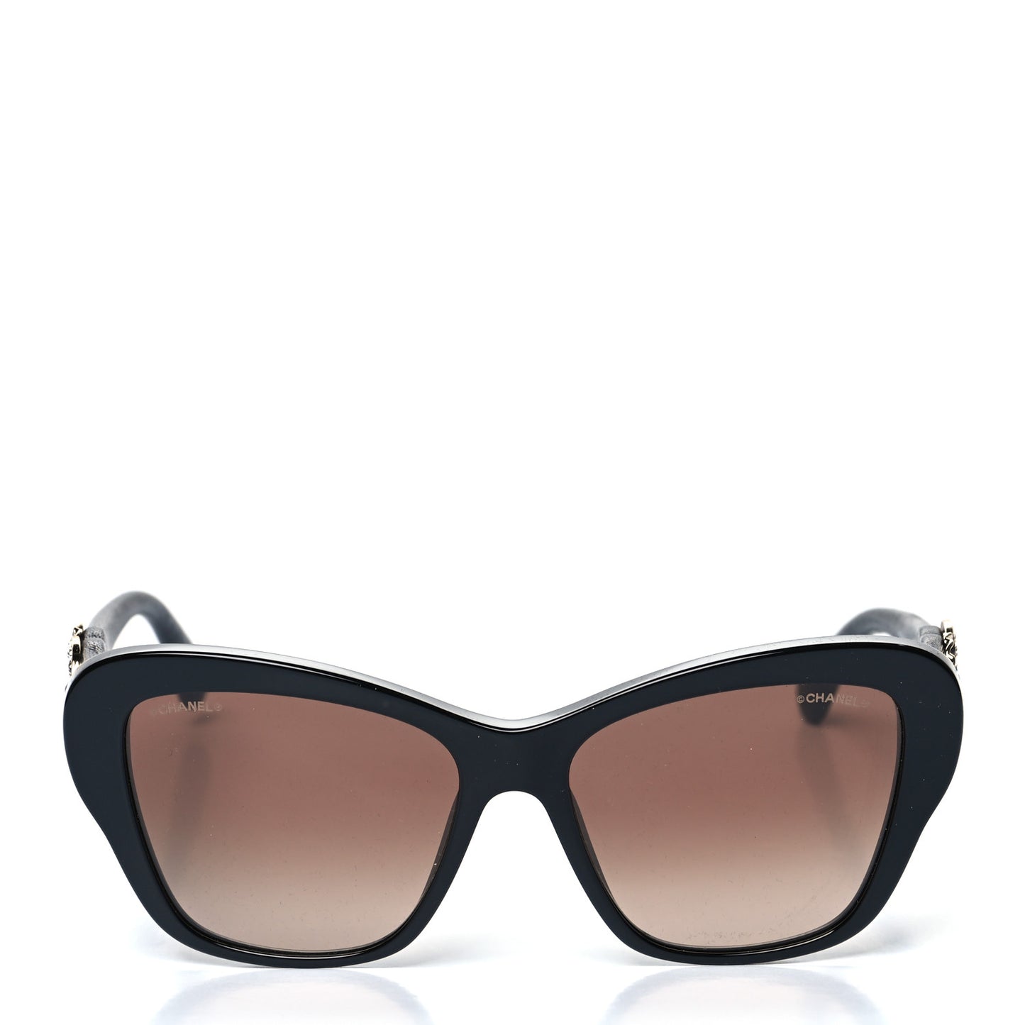 Acetate Lambskin CC Sunglasses 5457-Q-B Black