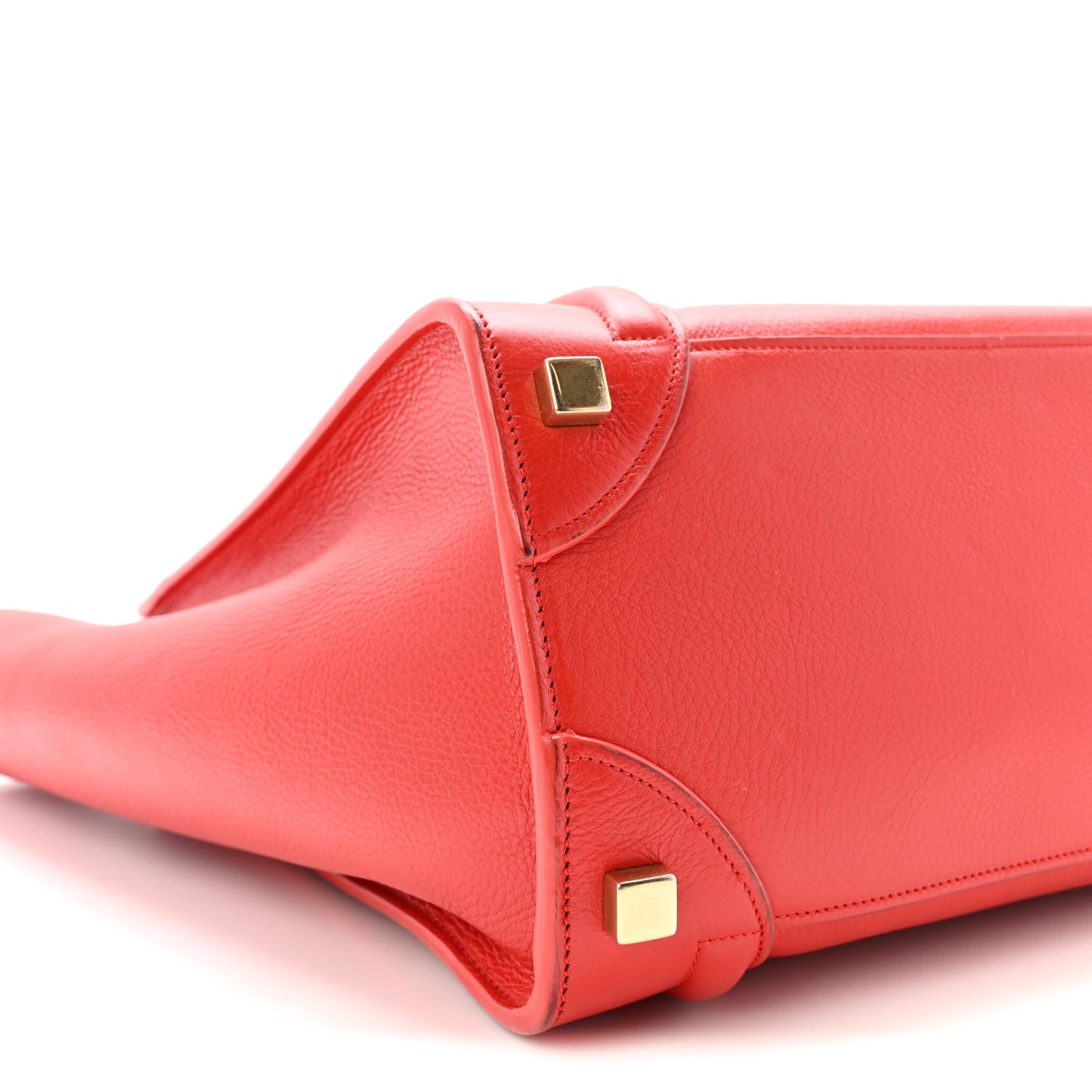 Drummed Calfskin Micro Luggage Vermillion