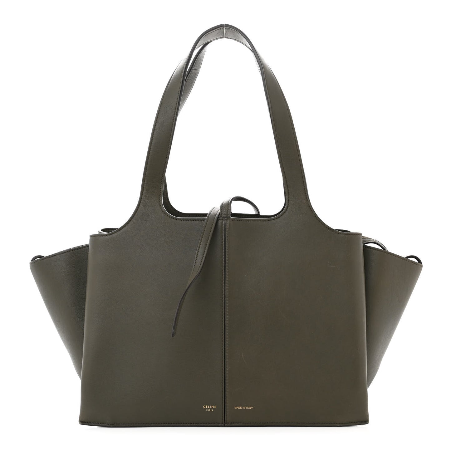 Calfskin Small Tri-Fold Shoulder Bag Dark Green