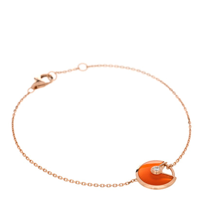 Cartier 18K Pink Gold Diamond XS Carnelian Amulette de Cartier Bracelet 1 of 3