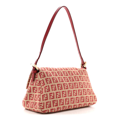 Fendi Zucchino Vitello Mini Mama Baguette Beige Rosso 3 of 13