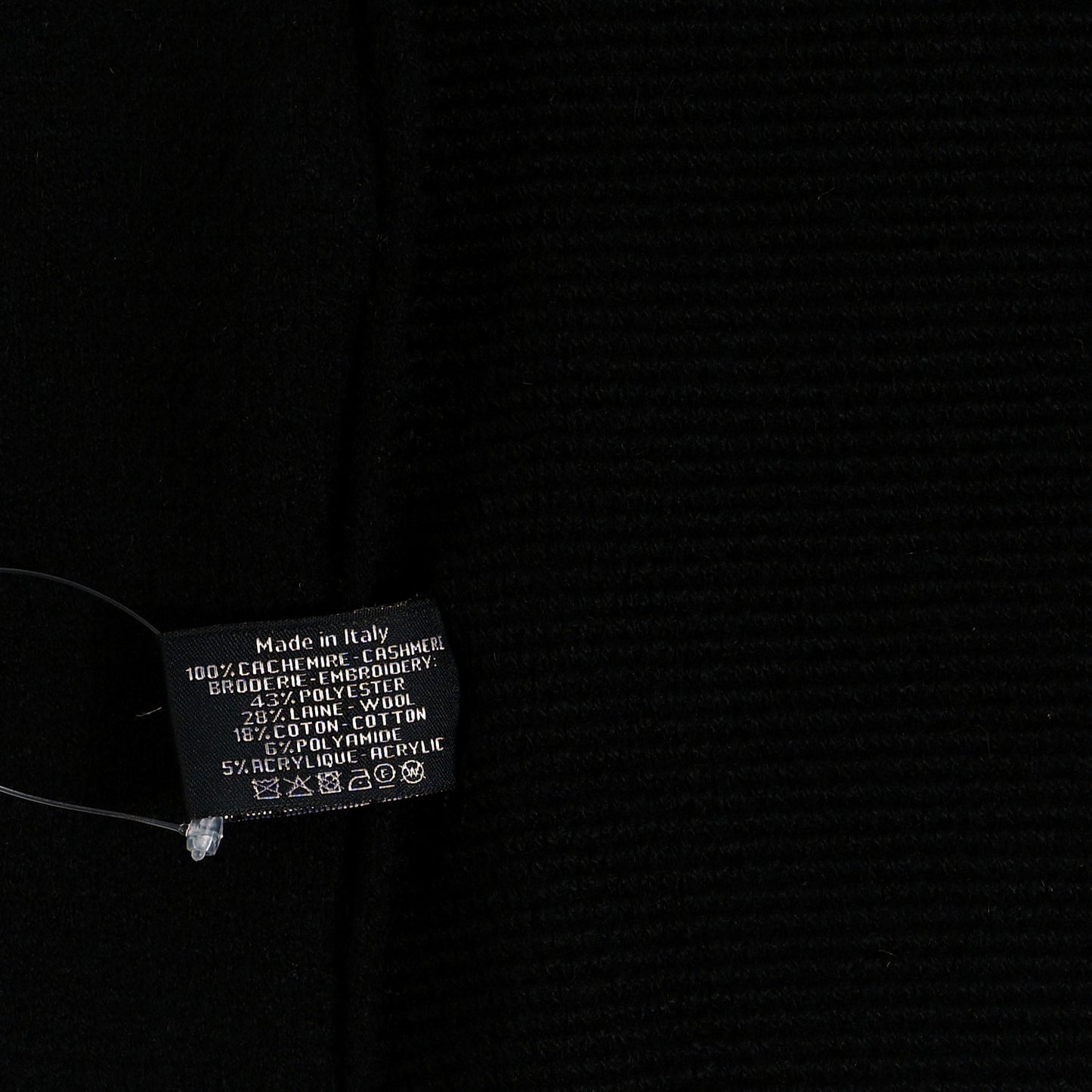 Cashmere Tweed Logo Scarf Black