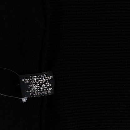 Chanel Cashmere Tweed Logo Scarf Black 4 of 4