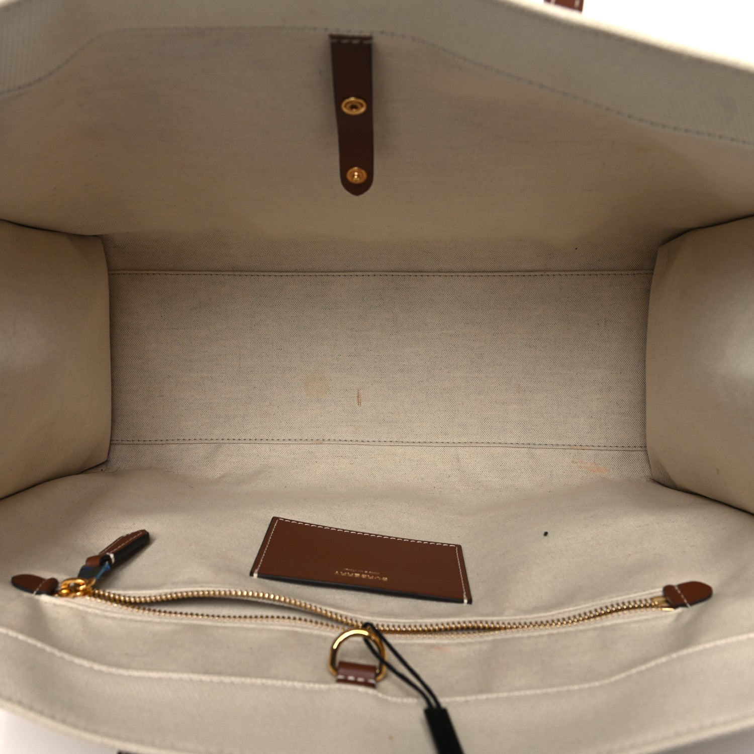 Burberry Canvas Smooth Calfskin Medium Two Tone Freya Tote Brown 5 of 15