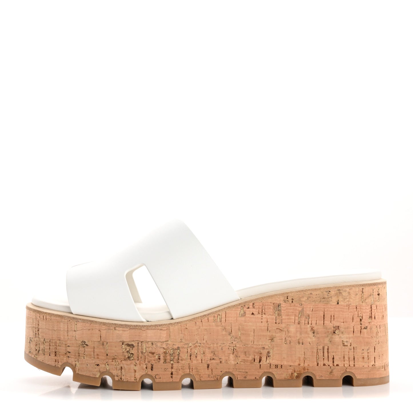 Calfskin Cork Eze 30 Sandals 38 White