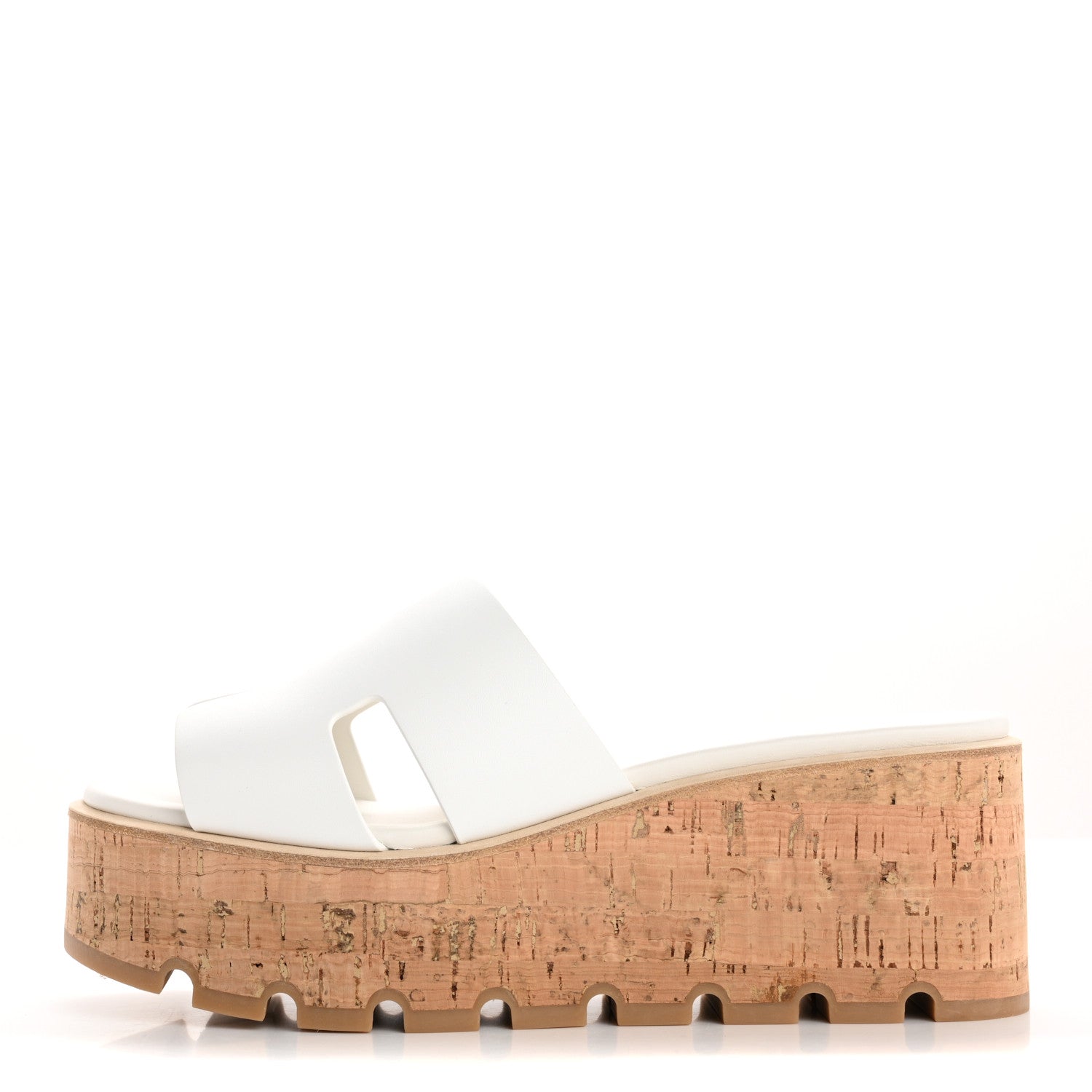Hermes Calfskin Cork Eze 30 Sandals 38 White 1 of 10