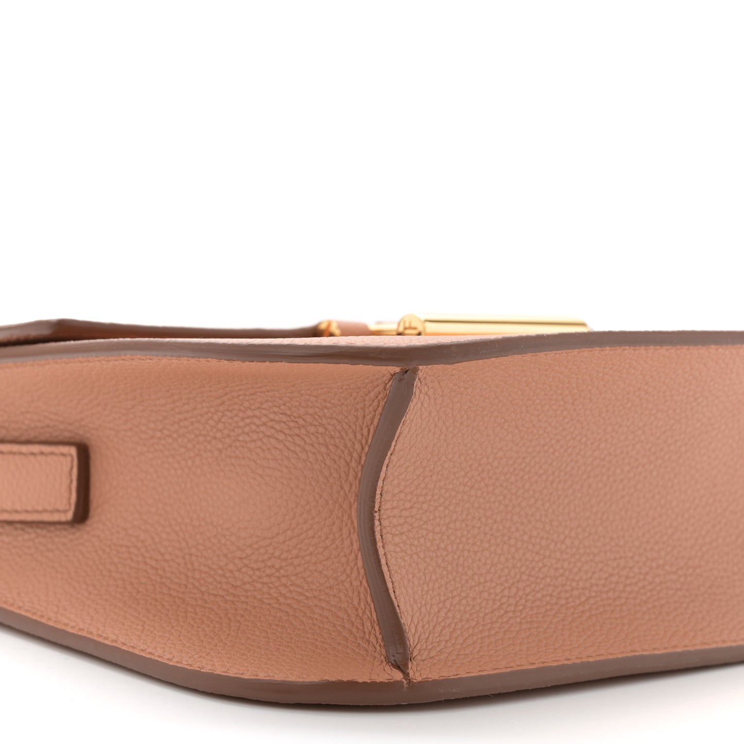 Grained Calfskin Mini T Clasp Tara Crossbody Bag Brown