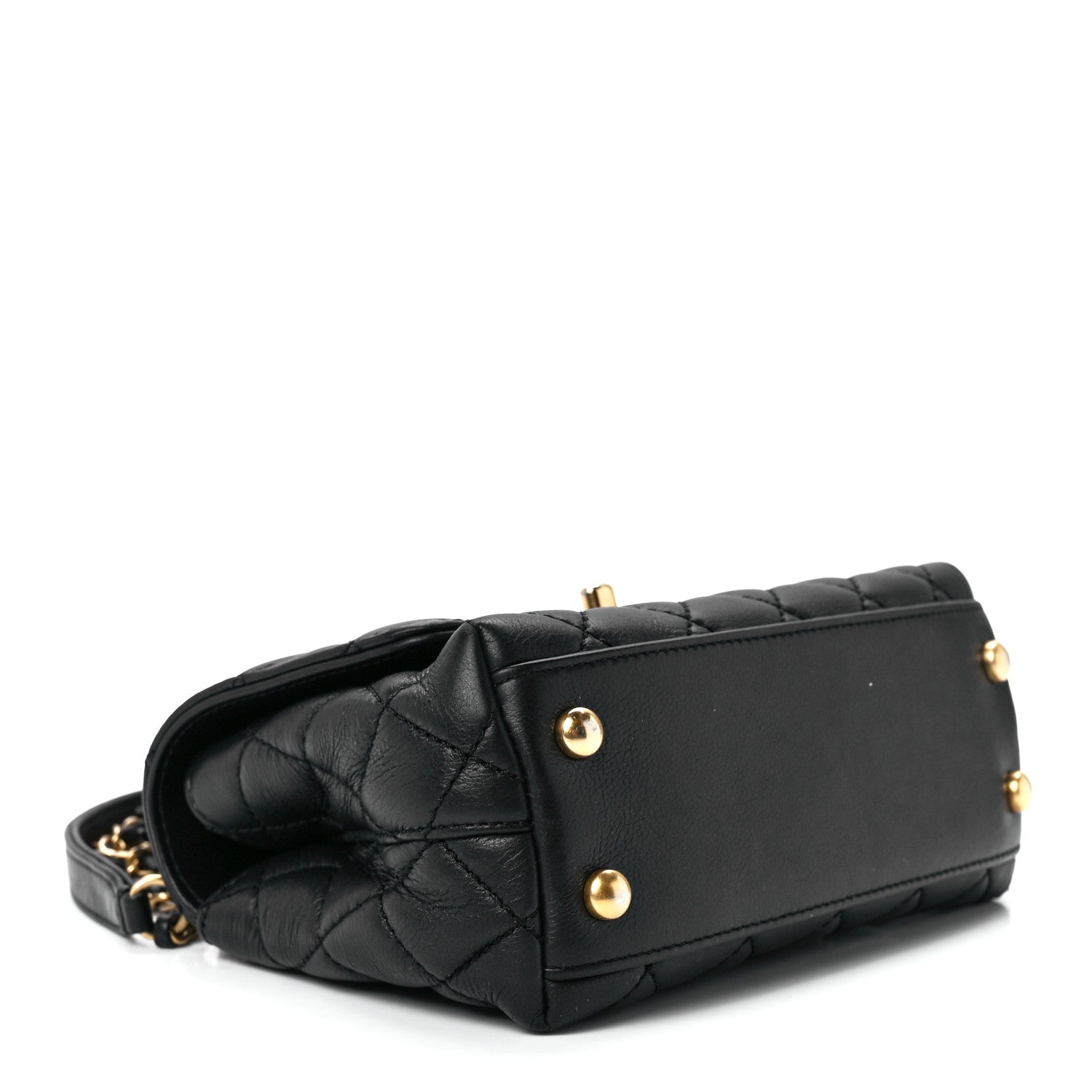 Chanel Calfskin Crystal Quilted Extra Mini Coco Handle Flap Black 4 of 12