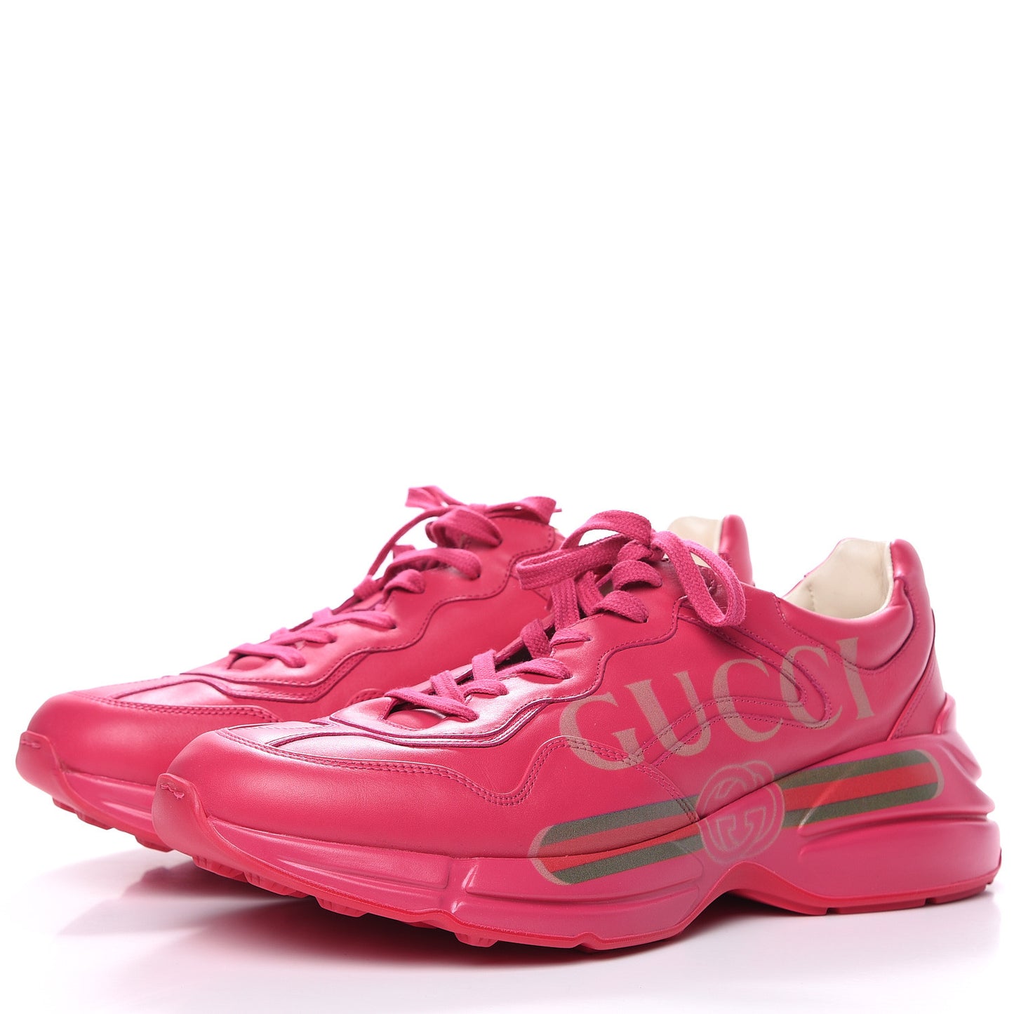 Calfskin Logo Mens Rhyton Sneakers 12.5 Box Pink