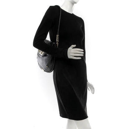 Gucci Calfskin Medium Britt Tassel Shoulder Bag Black 2 of 7