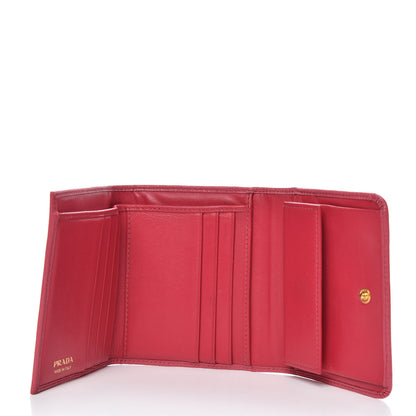 Prada Vitello Move Tri-Fold Compact Wallet Peonia 5 of 7
