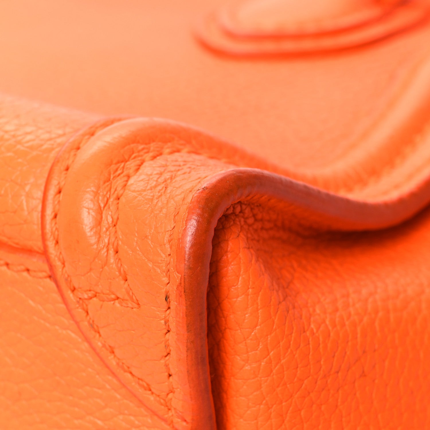Celine Drummed Calfskin Nano Luggage Bright Orange 11 of 14