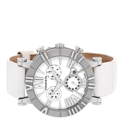 Tiffany Stainless Steel Alligator 36mm Atlas Chronograph Quartz Watch 2 of 8