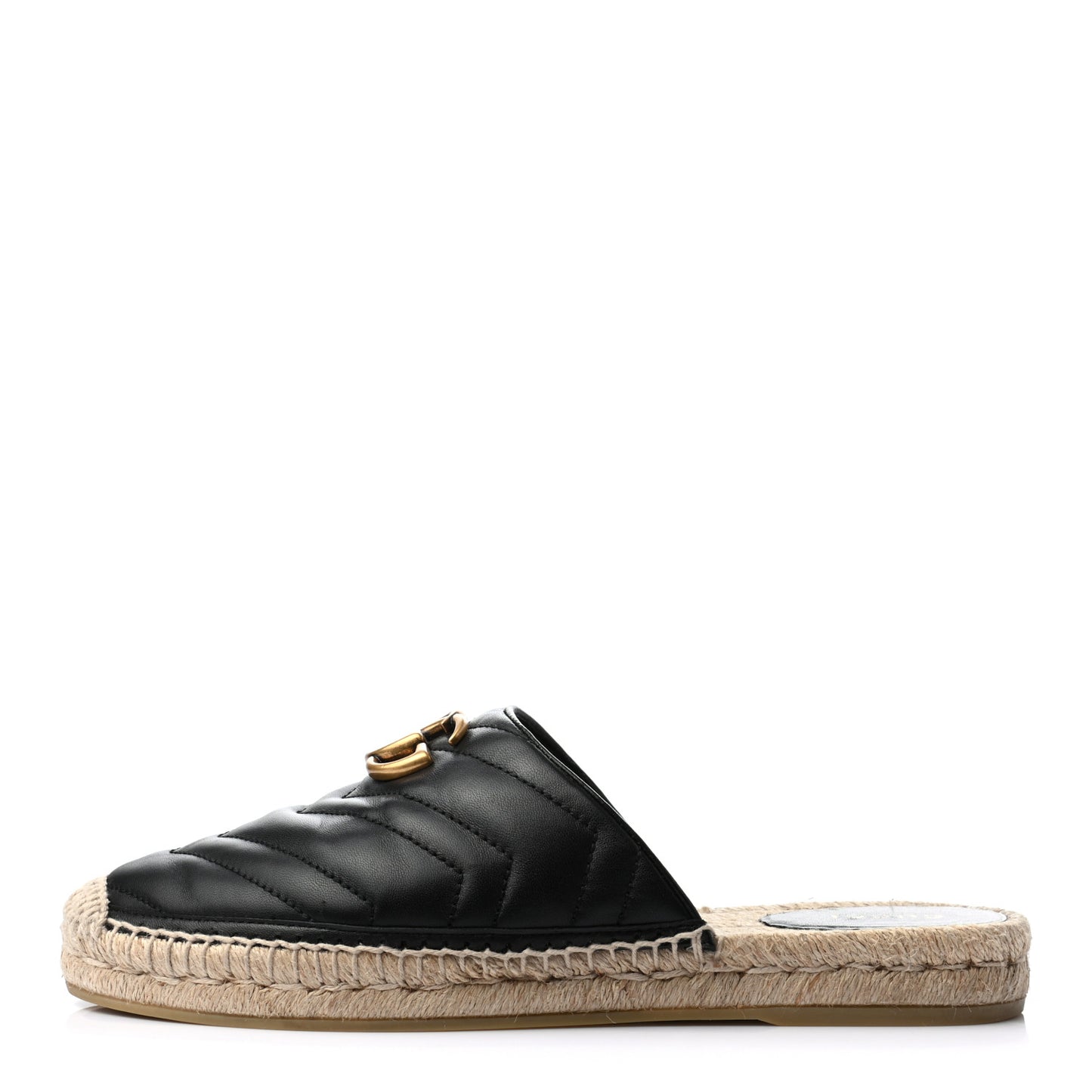 Nappa Matelasse GG Marmont Espadrille Slippers 38 Black