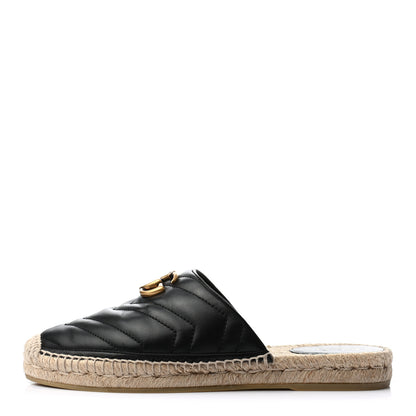 Gucci Nappa Matelasse GG Marmont Espadrille Slippers 38 Black 1 of 9