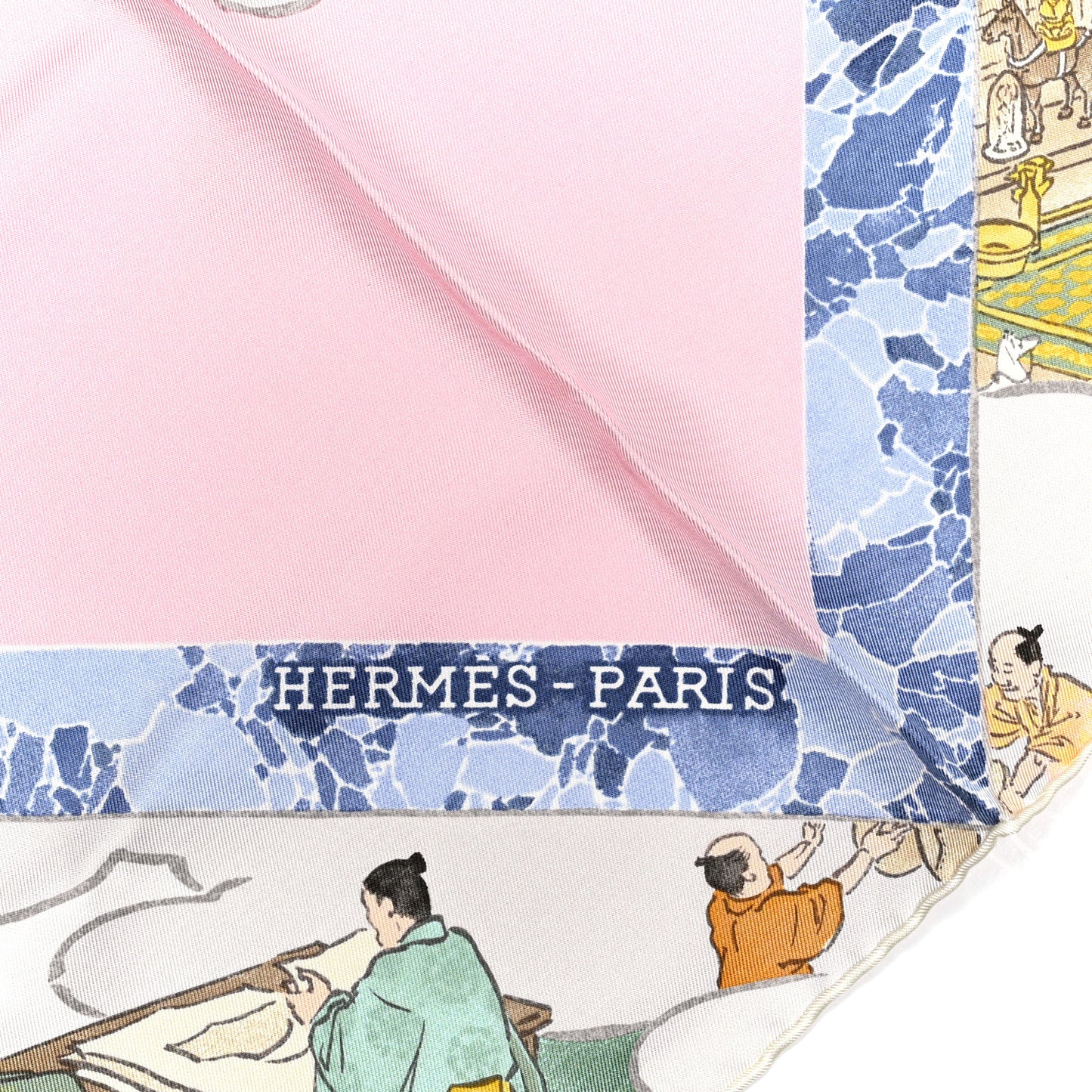 Silk Les Artisans D'Hermes Scarf 90 Pale Vert Amande