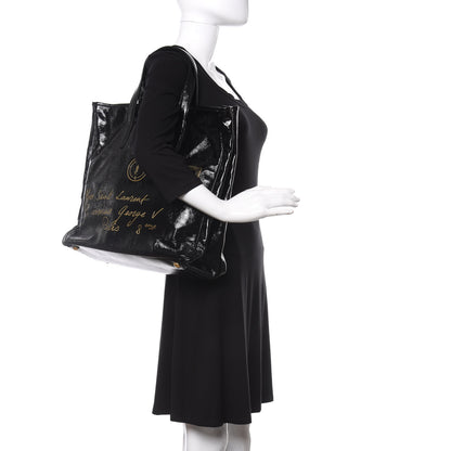 Saint Laurent Textured Patent Large Y-Mail Tote Black 2 of 9