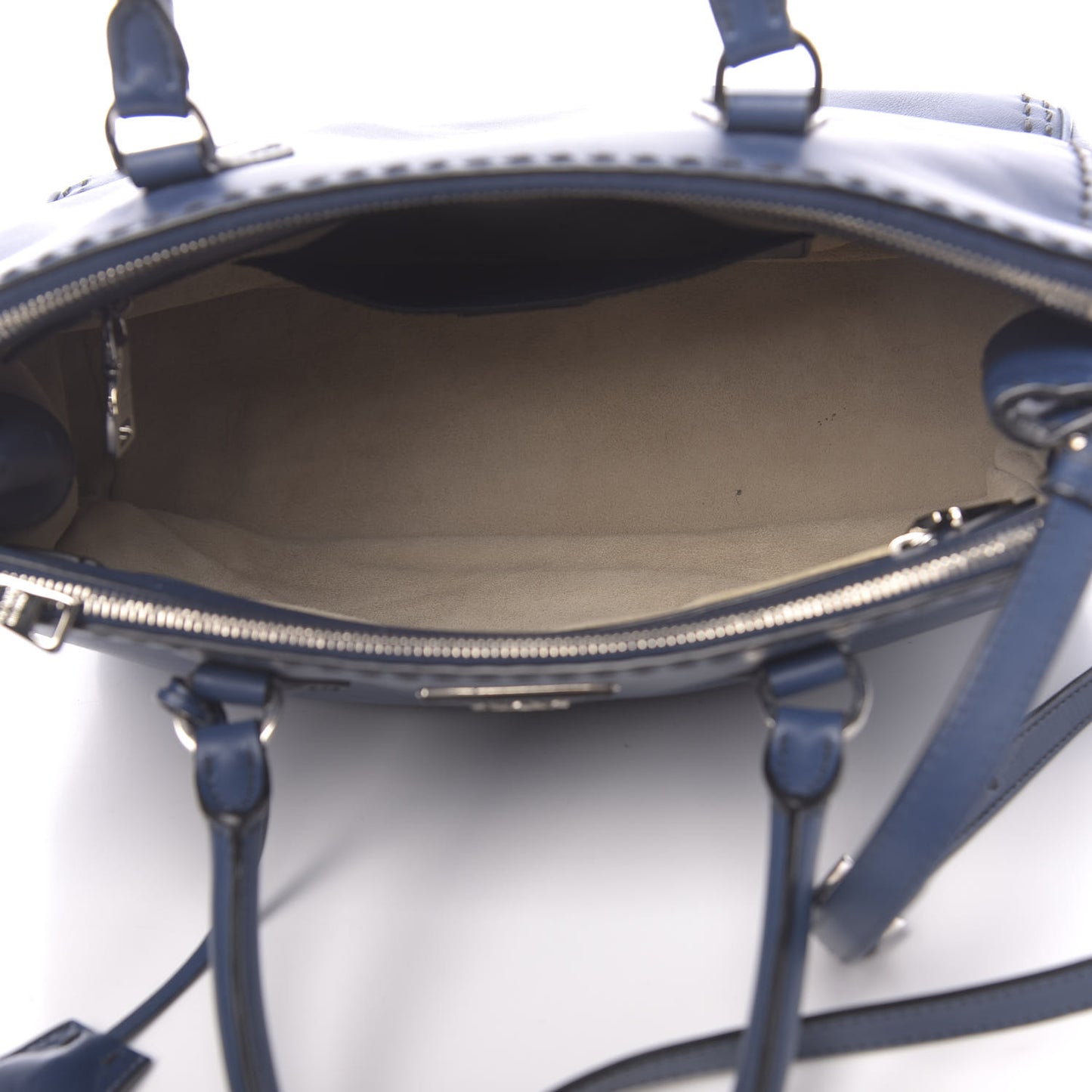 City Calf Hand Stitched Medium Galleria Double Zip Tote Bleuette