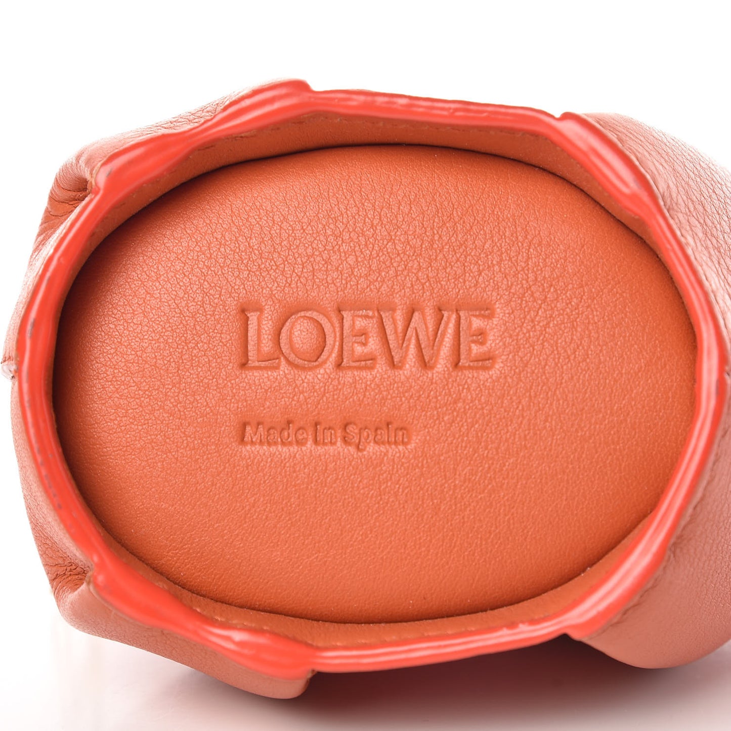 Calfskin Panda Coin Purse Orange Pink