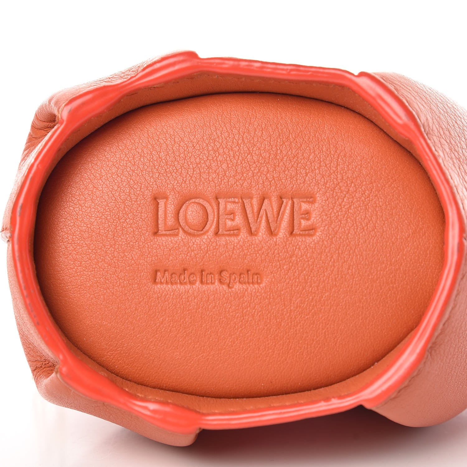 Loewe Calfskin Panda Coin Purse Orange Pink 6 of 7